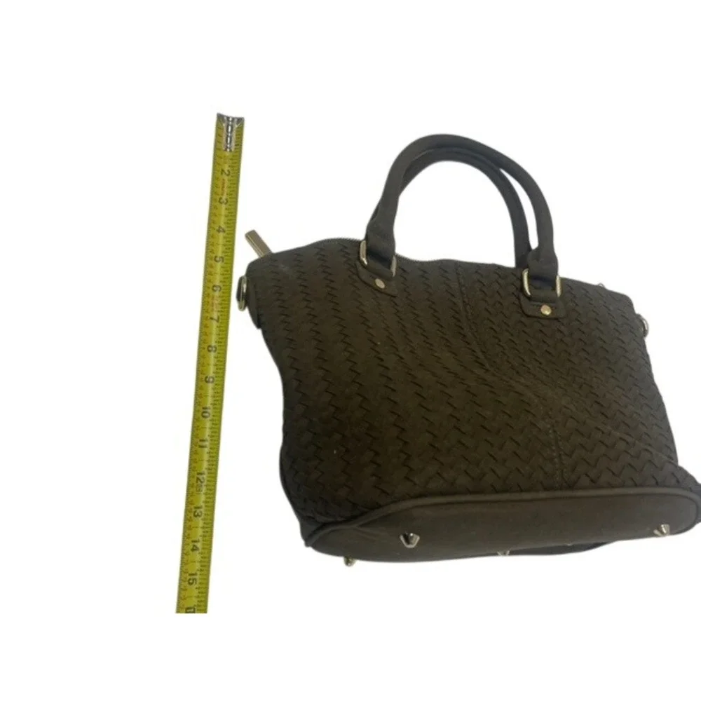 DEUX LUX Suede Woven Tote Bag Dark Brown Shoulder‎ Handbag